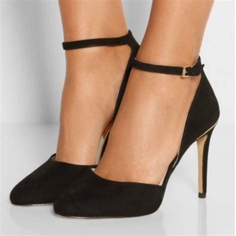 michael kors georgia heels black and gold|michael kors open toe heels.